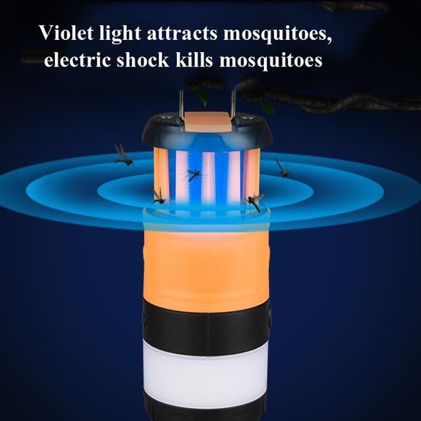 Outdoor LED Waterproof Electric Mosquito Killer Lamp Camping Lamp Flashlight(Orange)
