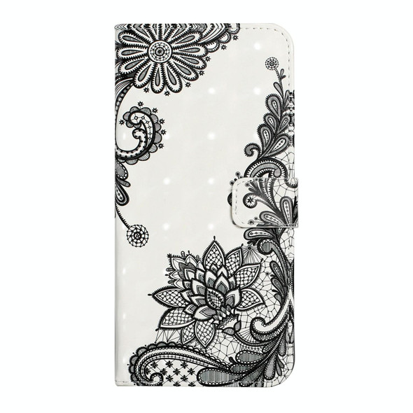 For Samsung Galaxy S21 FE 5G Oil Embossed 3D Drawing Leatherette Phone Case(Lace Flower)