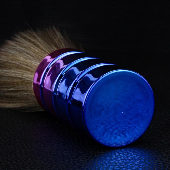 Electroplating Broken Hair Brush Haircut Neck Cleaning Brush( Round Handle Silver)