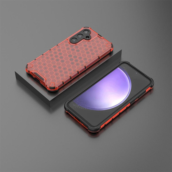 For Samsung Galaxy S23 FE 5G Shockproof Honeycomb Phone Case(Red)