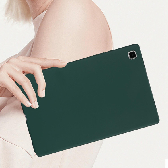 For Samsung Galaxy Tab S7 / S8 Oil Spray Skin-friendly TPU Tablet Case(Deep Green)