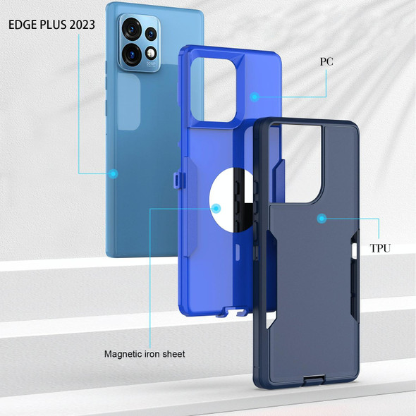 For Motorola Moto G Stylus 5G 2022 2 in 1 Magnetic PC + TPU Phone Case(Blue+Blue Green)