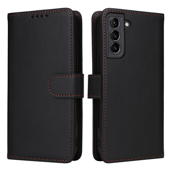 For Samsung Galaxy S21+ BETOPNICE BN-005 2 in 1 Detachable Imitate Genuine Leatherette Phone Case(Black)