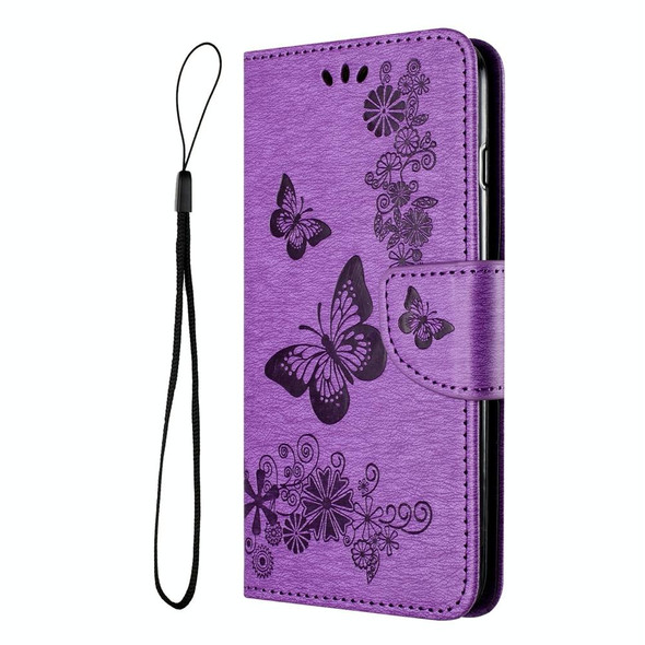 For Samsung Galaxy A05s Butterfly Embossed Flip Leatherette Phone Case(Purple)