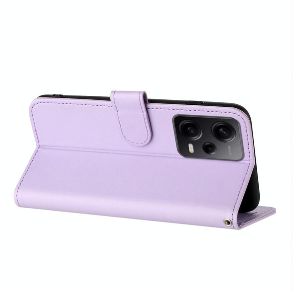 For Xiaomi Redmi Note 12 Pro+ Datura Flower Embossed Flip Leather Phone Case(Purple)