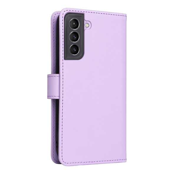 For Samsung Galaxy S21 BETOPNICE BN-005 2 in 1 Detachable Imitate Genuine Leatherette Phone Case(Light Purple)