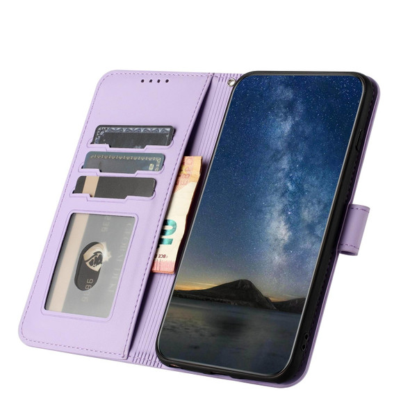 For Xiaomi Redmi Note 12 5G Global Datura Flower Embossed Flip Leather Phone Case(Purple)