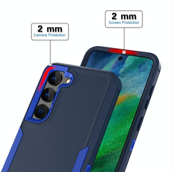 For Samsung Galaxy S21 FE 5G 2 in 1 Magnetic PC + TPU Phone Case(Royal Blue+Dark Blue)