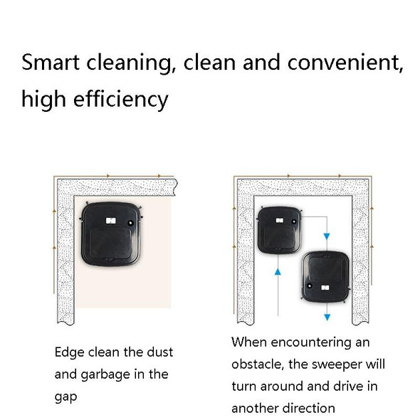 3 in 1 Smart USB Charging Sweeping Machine, Specification: Cool Black