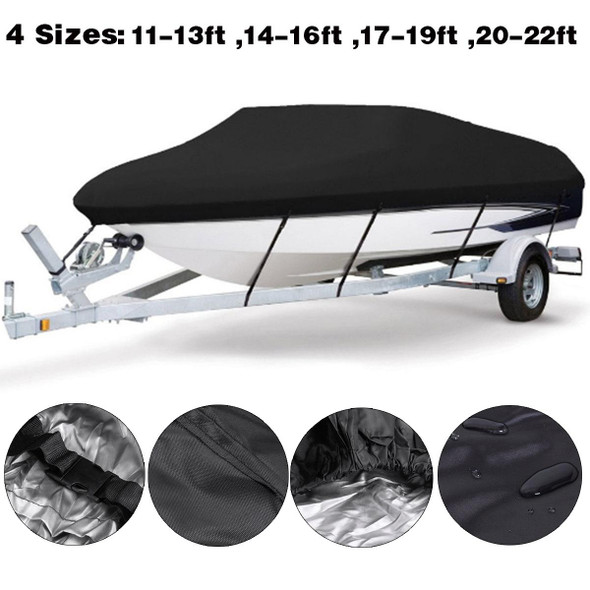 210D Waterproof Boat Cover Speedboat Towed Fishing V-Shaped Boat Cover Rain And Sun Protection Cover, Specification:  11-13FT 420x270cm