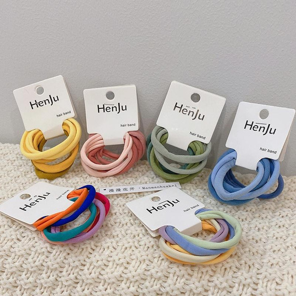 6pcs /Set Towel Circle Head Rope High Elasticity Without Sewing Hair Rubber Band(Macabine)