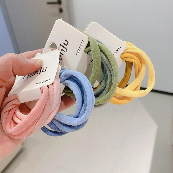 6pcs /Set Towel Circle Head Rope High Elasticity Without Sewing Hair Rubber Band(Macabine)