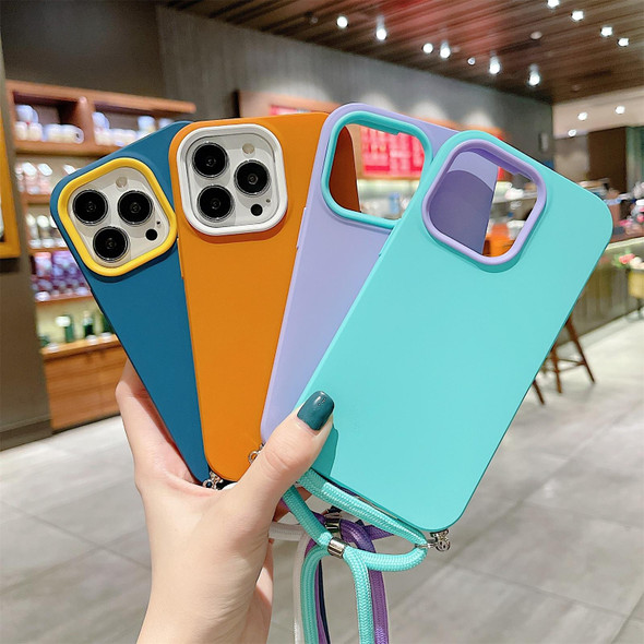3 In 1 PC + TPU Solid Color Phone Case - iPhone 13(Mint Green)