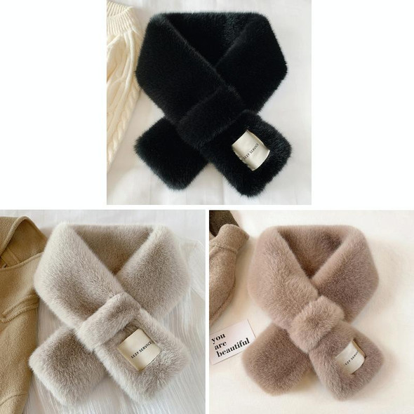 80cm Winter Thickened Warm Imitation Rabbit Fur Fake Collar(Black)