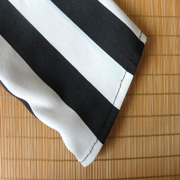 Women Striped Shirt Long Sleeve V-neck Shirts Casual Tops Blouse, Size:XXL(Black)