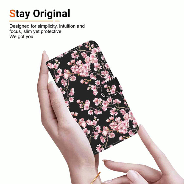 For Realme 10 4G Crystal Texture Colored Drawing Leatherette Phone Case(Plum Bossom)