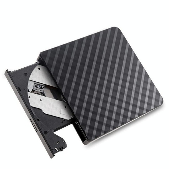 633 Rhombus Pattern USB3.0 Computer Laptop External Optical Drive Burner DVD Write(Black)