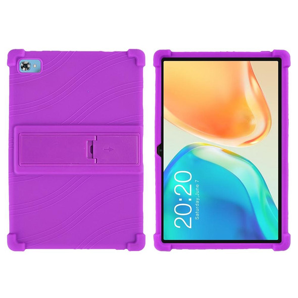 For Teclast M40 Plus Shockproof Silicone Tablet Protective Case with Holder(Purple)