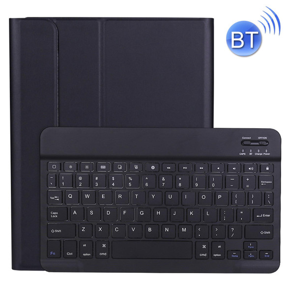 A11B Bluetooth 3.0 Ultra-thin ABS Detachable Bluetooth Keyboard Leatherette Tablet Case with Holder & Pen Slot for iPad Pro 11 inch 2021 (Black)