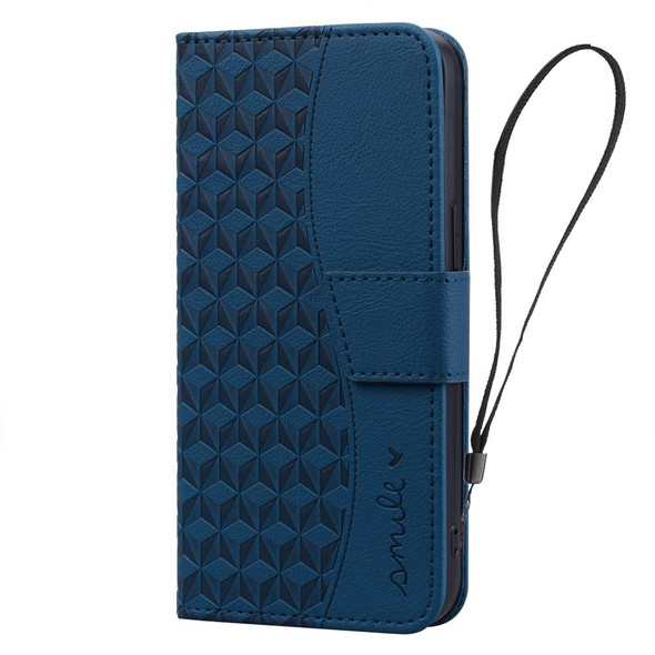 For Samsung Galaxy A53 5G Business Diamond Buckle Leatherette Phone Case with Lanyard(Royal Blue)