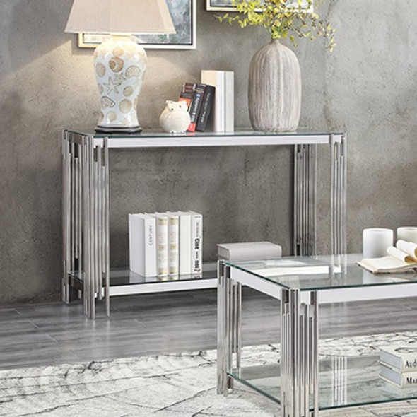 Home Vive - Elegant Flora Side Console Table with Gold Legs