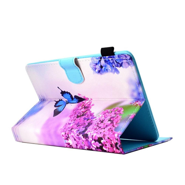 For 7 inch Universal Colored Drawing Stitching Leatherette Tablet Case(Butterfly)