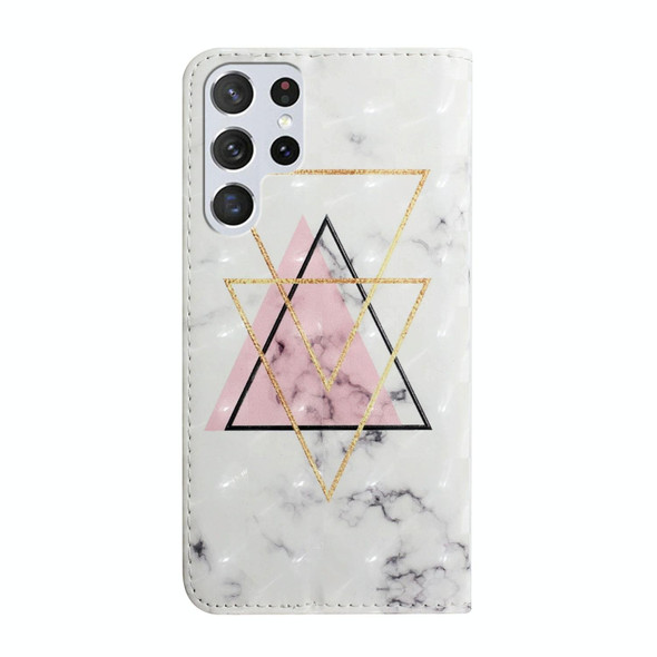 For Samsung Galaxy S23 Ultra 5G Oil Embossed 3D Drawing Leatherette Phone Case(Triangular Marble)