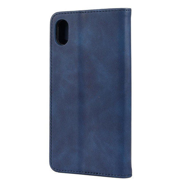 Skin Feel Splicing Leather Phone Case - iPhone X / XS(Blue)