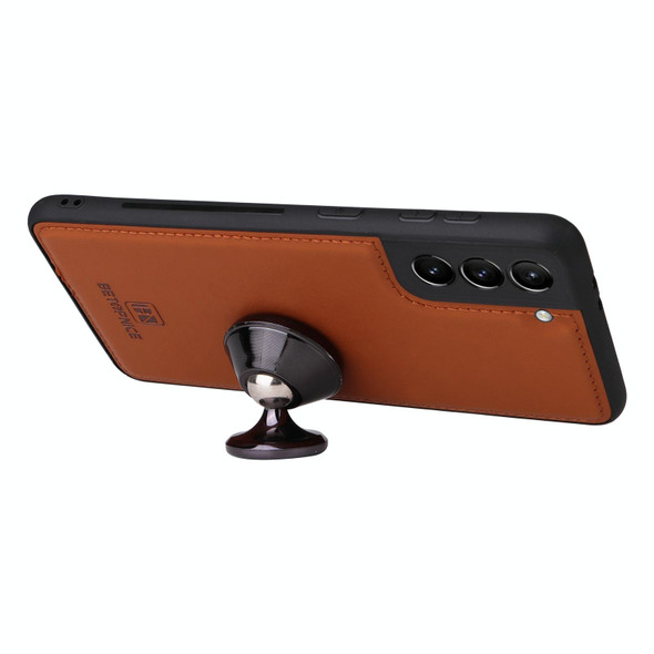 For Samsung Galaxy S21+ BETOPNICE BN-005 2 in 1 Detachable Imitate Genuine Leatherette Phone Case(Brown)