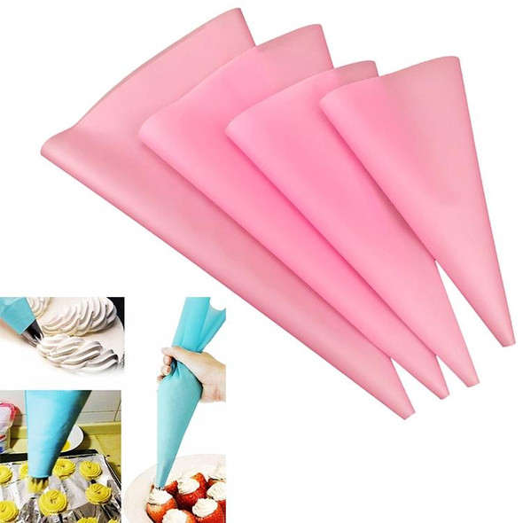 4 in 1 Silicone Icing Piping Cream Pastry Bag Nozzle DIY Cake Decorating Tools Set(EVA Bag Pink 4 Mixed)