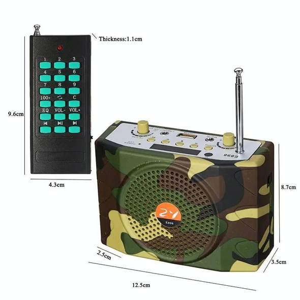 25W  Bluetooth Voice Amplifier Bird Hunting Speaker Supports USB/TF/FM 1000m Remote Control EU Plug(Camouflage)