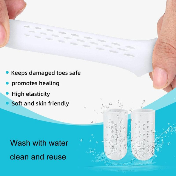 1pair Breathable Perforated Toe Protectors Anti Wear Sleeves, Size: XS(White)
