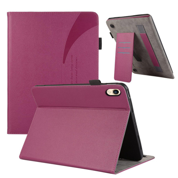 For iPad 10.2 2021 / 2020 Litchi Texture Leatherette Sucker Tablet Case(Purple)