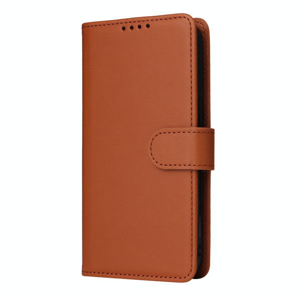 For iPhone 14 Plus BETOPNICE BN-005 2 in 1 Detachable Imitate Genuine Leatherette Phone Case(Brown)