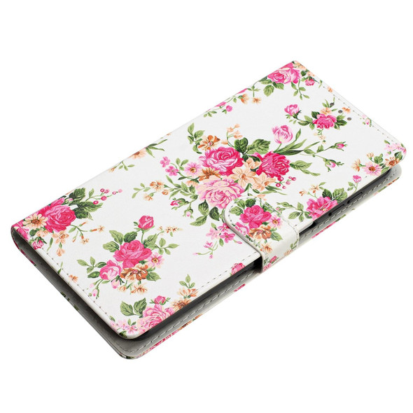 For Honor 90 Colored Drawing Leatherette Phone Case(Peonies)