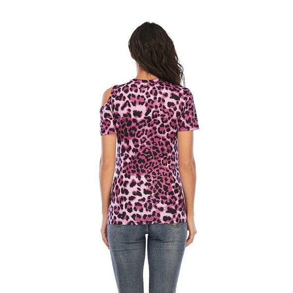 Leopard Texture Print Short-sleeved T-shirt Plus Size Pregnant Women (Color:Purple Size:S)