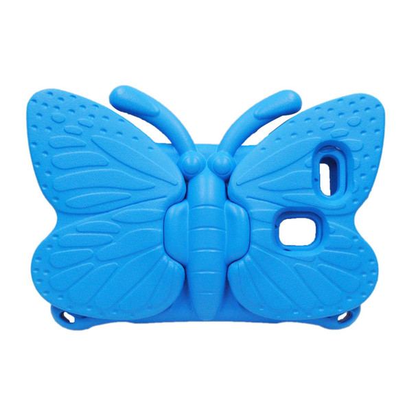 Amazon Kindle Fire HD8 2016/2017/2018 Butterfly Bracket Style EVA Children Falling Proof Cover Protective Case(Blue)