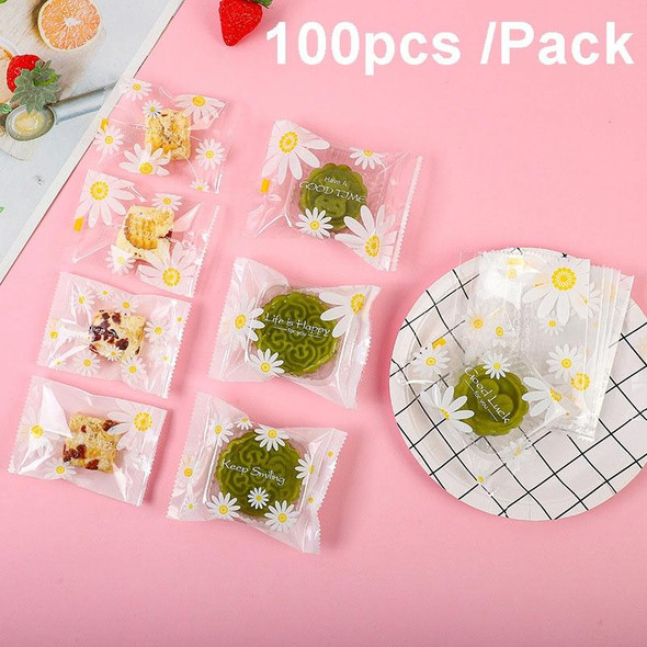 100pcs /Pack 7x10cm Daisy Pattern Cookie Packaging Bags Snack Machine Sealable Bags