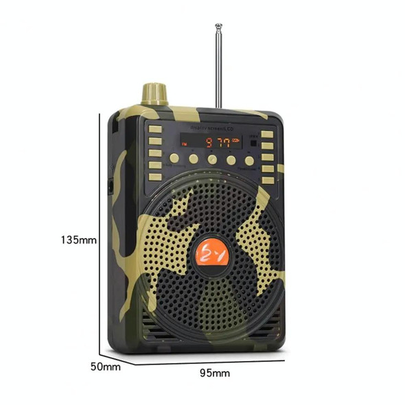 48W Wireless Bluetooth Voice Amplifier with Remote Control Supports USB/TF Card Playback US Plug(Camouflage)