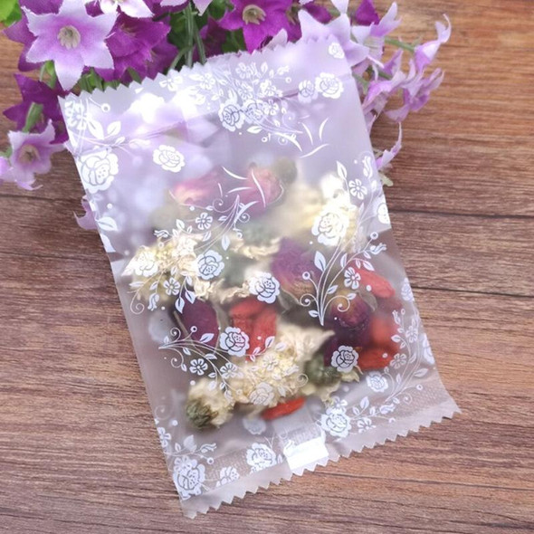 100pcs /Pack 5.5x8.5cm Translucent Frosted Flower Tea Packaging Bags Biscuit Machine Sealed Plastic Bags