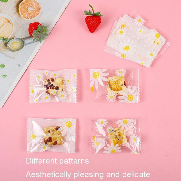 100pcs /Pack 11x15cm Daisy Pattern Cookie Packaging Bags Snack Machine Sealable Bags