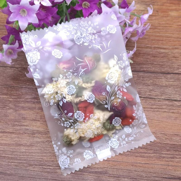 100pcs /Pack 7x10cm Translucent Frosted Flower Tea Packaging Bags Biscuit Machine Sealed Plastic Bags