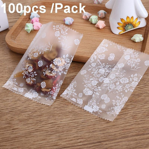 100pcs /Pack 7x10cm Translucent Frosted Flower Tea Packaging Bags Biscuit Machine Sealed Plastic Bags