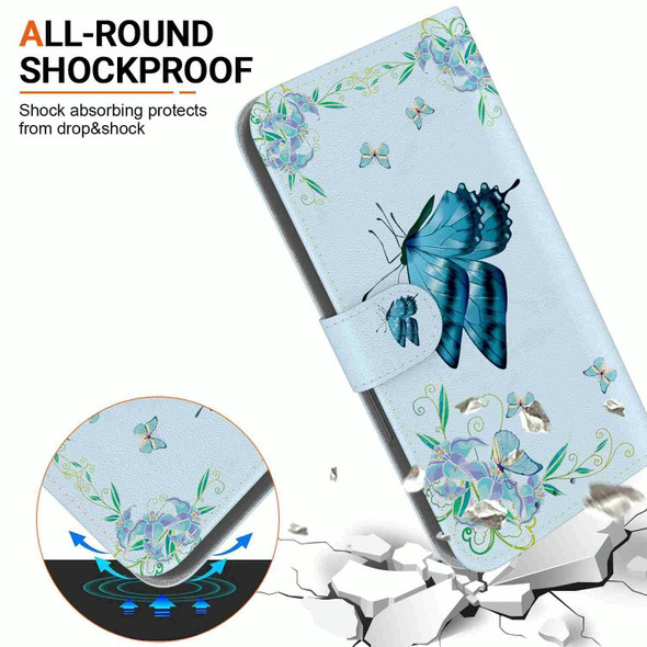 For Motorola Moto G Stylus 4G 2022 Crystal Texture Colored Drawing Leatherette Phone Case(Blue Pansies)