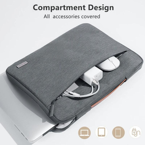For 13 inch Laptop Zipper Waterproof  Handheld Sleeve Bag (Green)