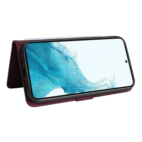 For Samsung Galaxy S22 BETOPNICE BN-005 2 in 1 Detachable Imitate Genuine Leatherette Phone Case(Wine Red)