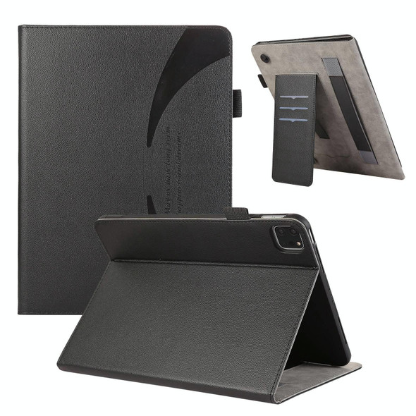For iPad Pro 11 2022 / Air 10.9 2022 Litchi Texture Leatherette Sucker Tablet Case(Black)