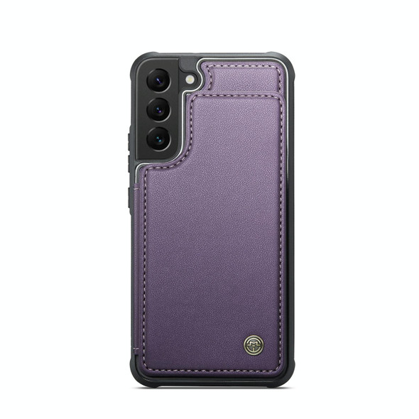 For Samsung Galaxy S21 5G CaseMe C22 Card Slots Holder RFID Anti-theft Phone Case(Purple)