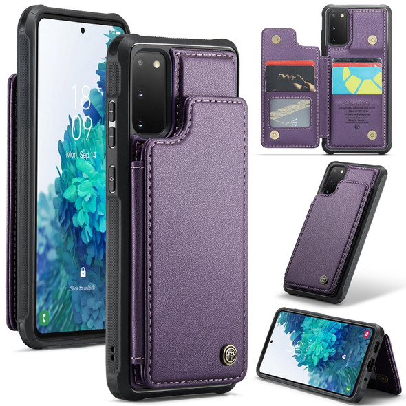 For Samsung Galaxy S20 FE CaseMe C22 Card Slots Holder RFID Anti-theft Phone Case(Purple)