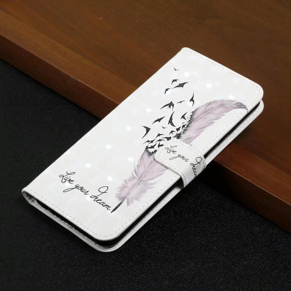 For iPhone 11 Oil Embossed 3D Drawing Leatherette Phone Case(Feather)